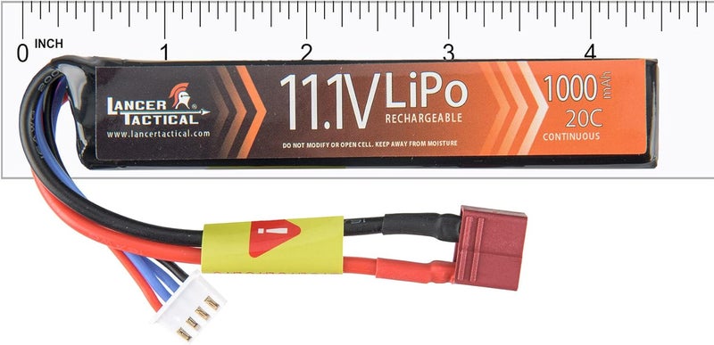 Lancer Tactical Airsoft LiPo Battery Charger Combo-Two Pack of 11.1v 1000mAh Stick Battery & Lipo Balance Charger w/LCD Screen (Safety Charging Bag Included) Dean/Tamiya (Dean) - Image 4